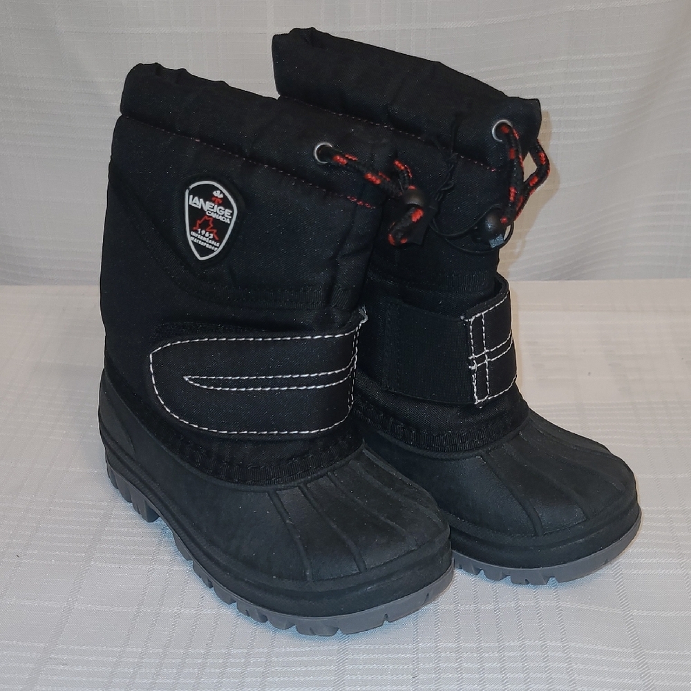 Laneige Canada Black Toddler Kids Waterproof Winter Snow Boots Size 9 - NWOT